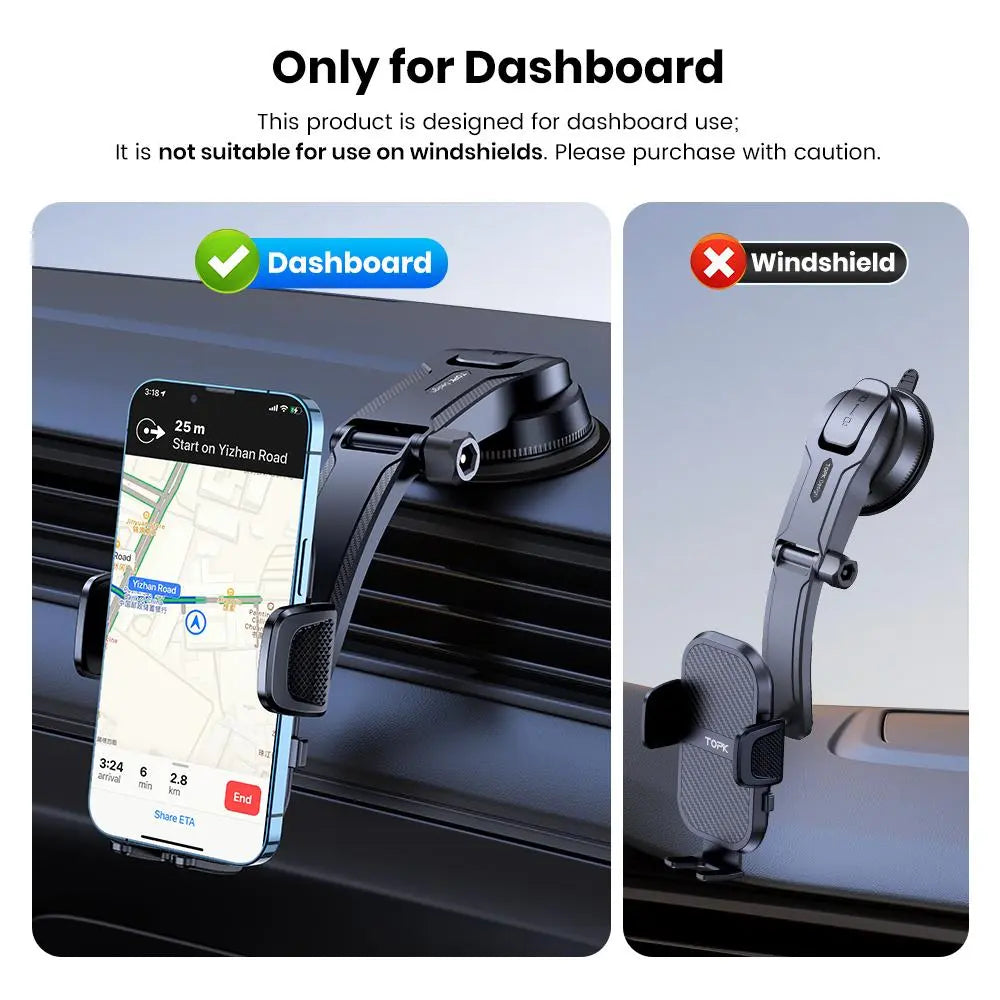 Adjustable Car Dashboard Phone Holder - Universal Mount for Mobile Devices