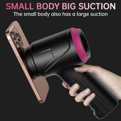 Cordless 4-in-1 Handheld Car Vacuum Cleaner with 16000PA Suction Power, Air Duster, Adjustable Multi-Nozzle Attachments, LED Light, and Portability for Car, Home, and Pet Use