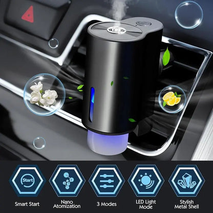 Premium Car Essential Oil Diffuser and Air Freshener - Aromatherapy Humidifier for Vehicles - Ideal Gift for Christmas and Birthdays