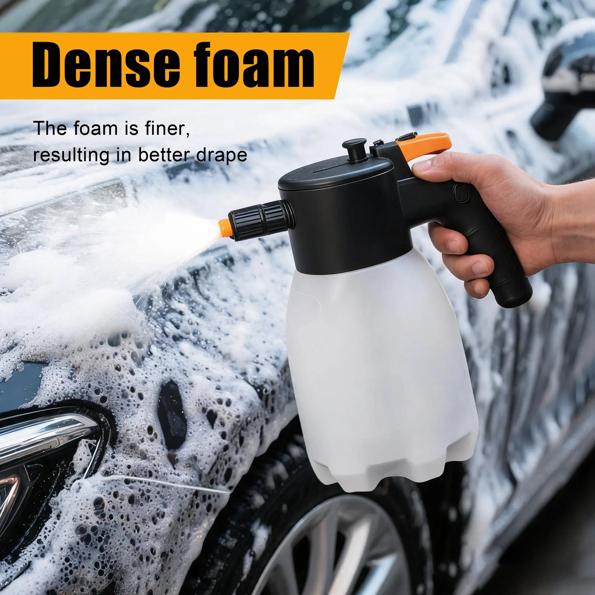 Rechargeable Cordless Electric Foam Sprayer - High Pressure Foam Cannon for Automotive Detailing, Home and Industrial Cleaning with Smart Pressure Control and Ergonomic Handle