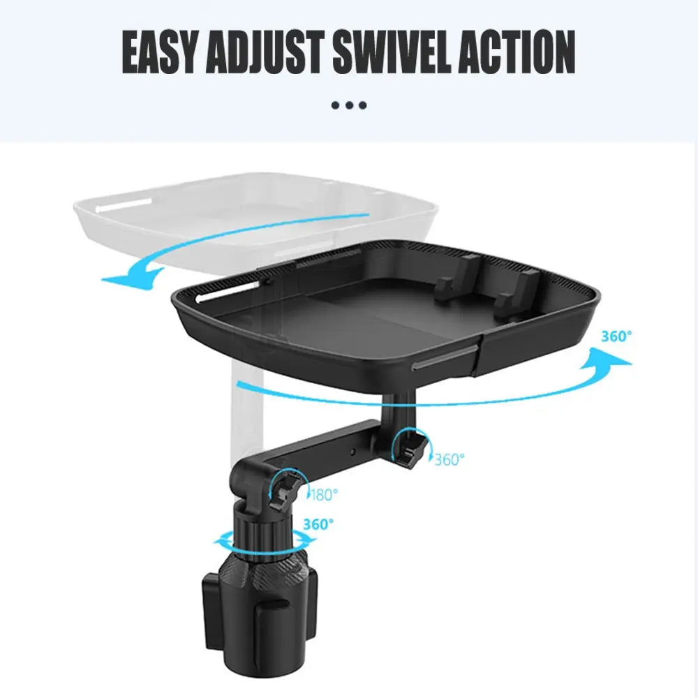 Car Dining Tray Table Holder - Multifunctional Organizer for Drinks, Snacks, and Phone Stand - Vehicle Interior Storage Solution