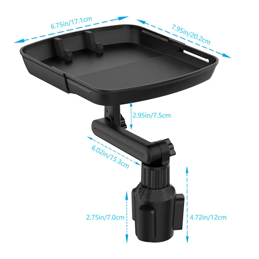 Car Dining Tray Table Holder - Multifunctional Organizer for Drinks, Snacks, and Phone Stand - Vehicle Interior Storage Solution