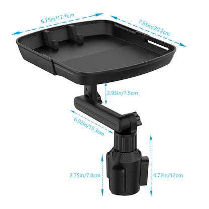Car Dining Tray Table Holder - Multifunctional Organizer for Drinks, Snacks, and Phone Stand - Vehicle Interior Storage Solution
