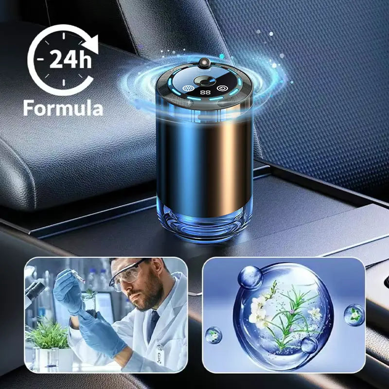Smart Touch Control Car Interior Air Freshener Diffuser - Portable Rechargeable with 5 Adjustable Mist Modes, RGB Star Projector Ambient Lighting, Long-Lasting Cologne & Ocean Scents, Ideal Gift for Women and Car Accessories