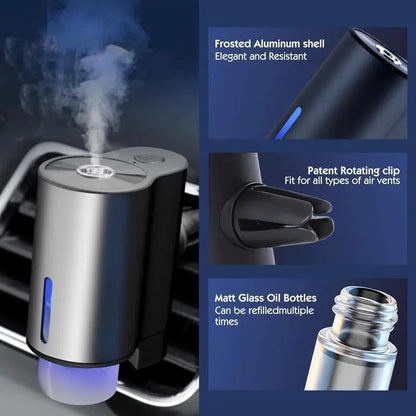 Premium Car Essential Oil Diffuser and Air Freshener - Aromatherapy Humidifier for Vehicles - Ideal Gift for Christmas and Birthdays