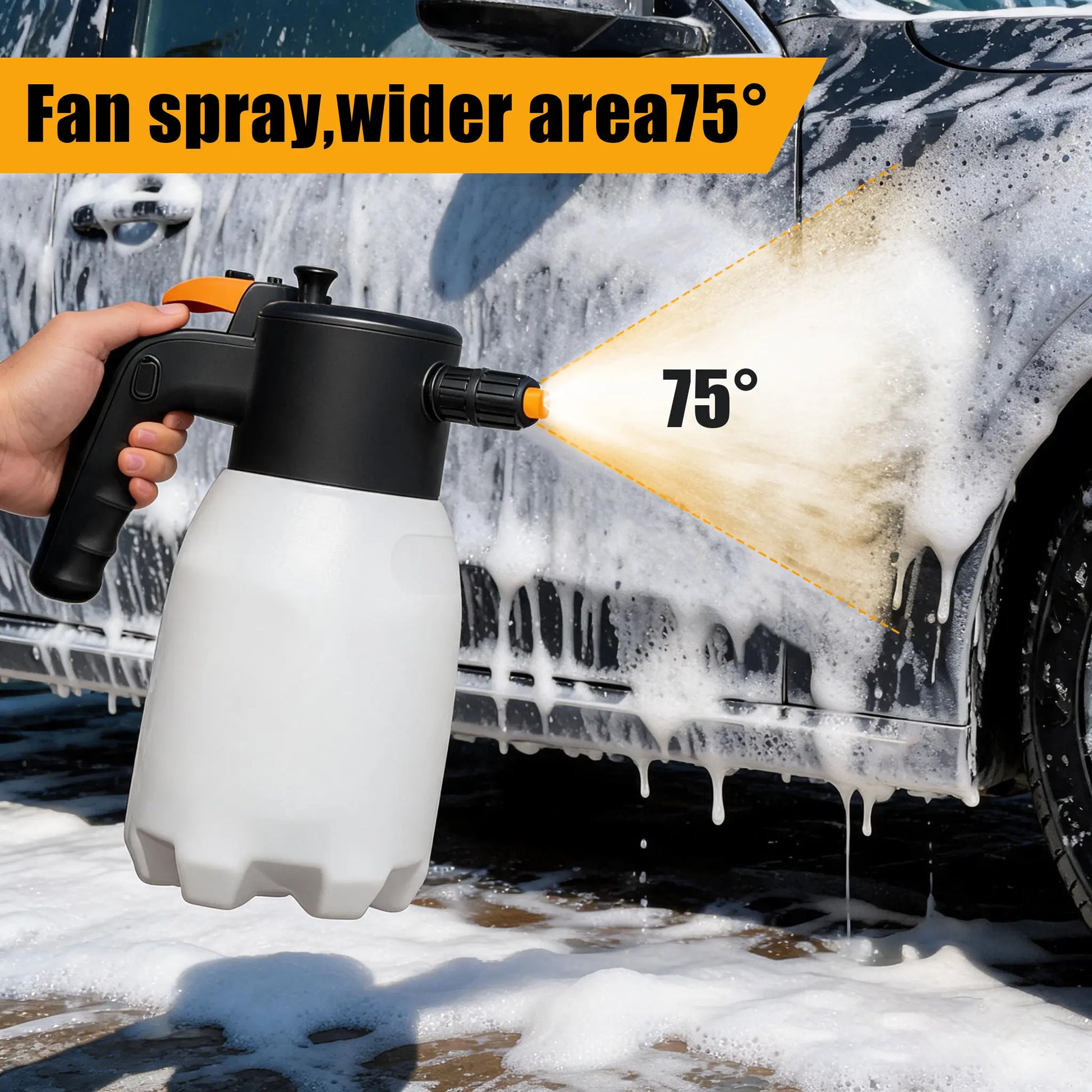 Rechargeable Cordless Electric Foam Sprayer - High Pressure Foam Cannon for Automotive Detailing, Home and Industrial Cleaning with Smart Pressure Control and Ergonomic Handle
