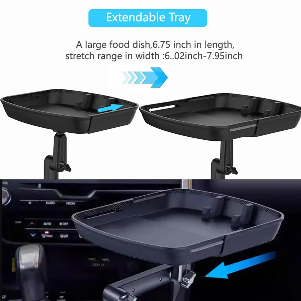 Car Dining Tray Table Holder - Multifunctional Organizer for Drinks, Snacks, and Phone Stand - Vehicle Interior Storage Solution