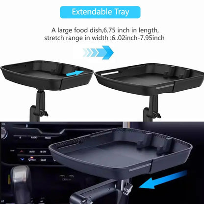 Car Dining Tray Table Holder - Multifunctional Organizer for Drinks, Snacks, and Phone Stand - Vehicle Interior Storage Solution