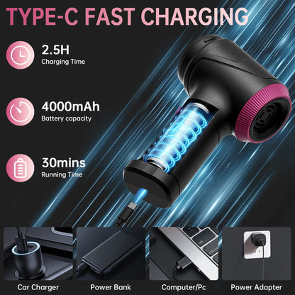 Cordless 4-in-1 Handheld Car Vacuum Cleaner with 16000PA Suction Power, Air Duster, Adjustable Multi-Nozzle Attachments, LED Light, and Portability for Car, Home, and Pet Use