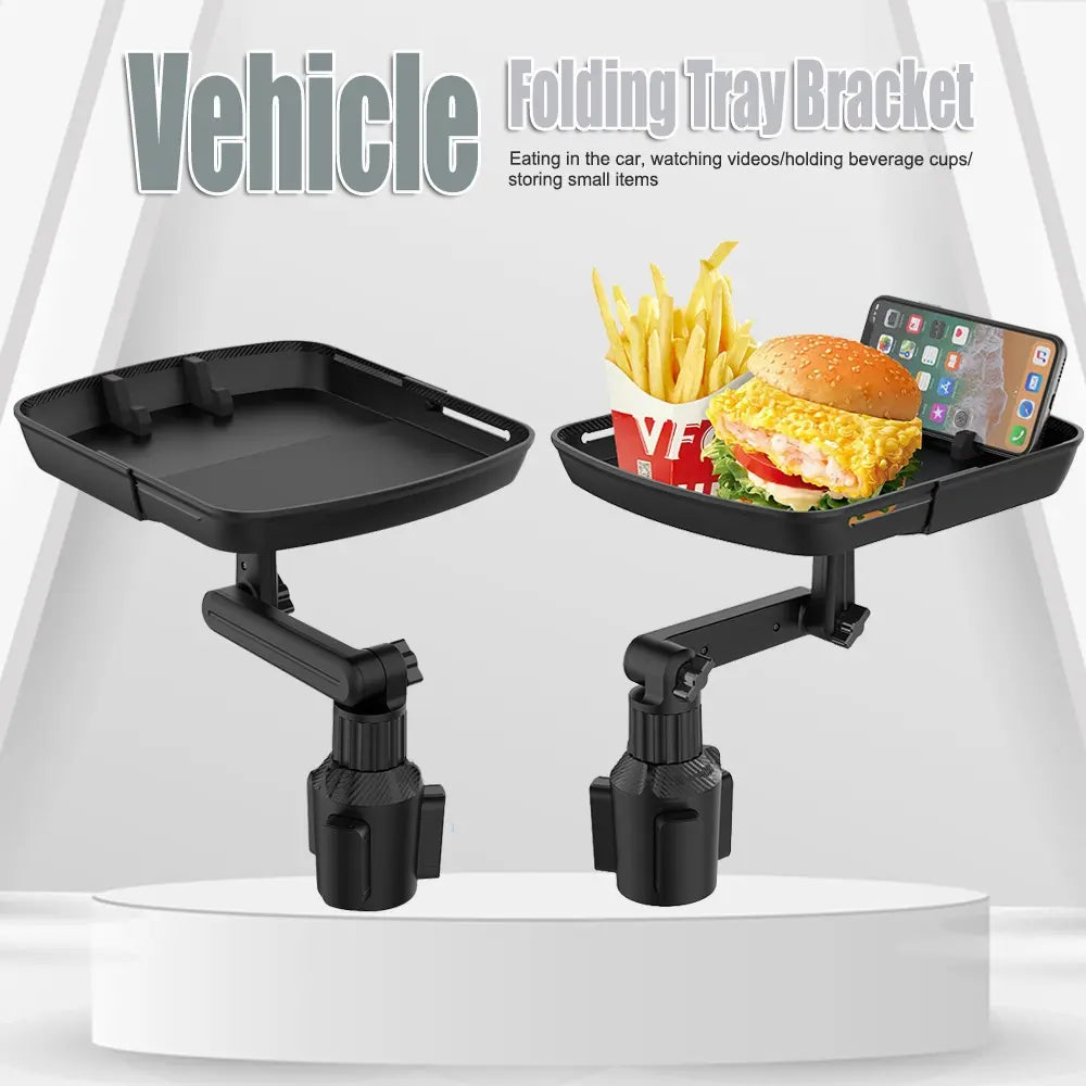 Car Dining Tray Table Holder - Multifunctional Organizer for Drinks, Snacks, and Phone Stand - Vehicle Interior Storage Solution